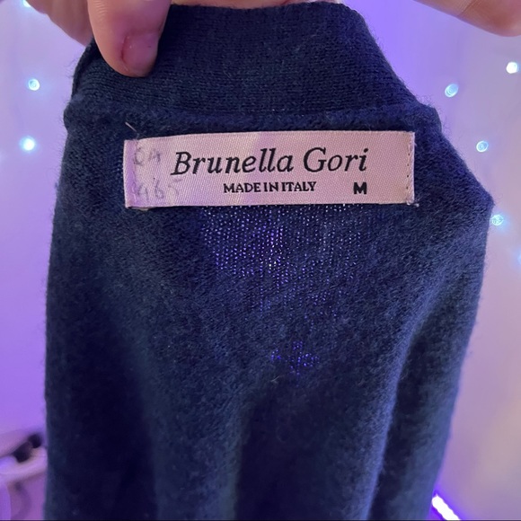 Dark navy blue cardigan 100% merino wool - Picture 3 of 3